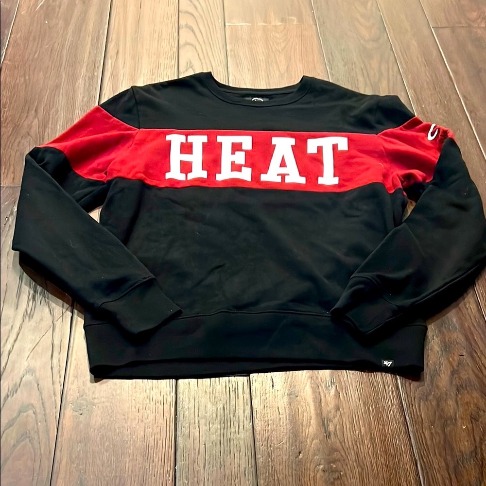 47 Miami Heat Black and Red Crewneck Sweater